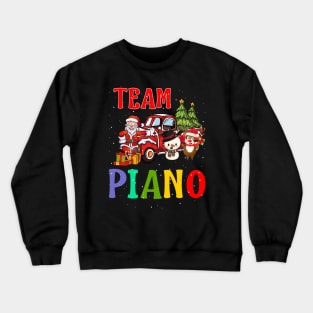 Team Piano Santa And Reindeer Christmas Crewneck Sweatshirt